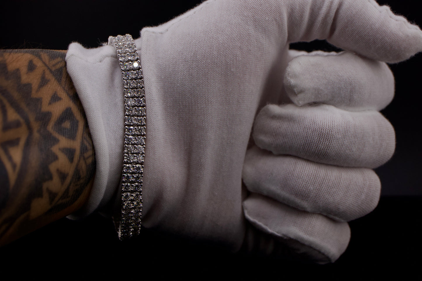 Double Row Moissanite Tennis Bracelet – 925 Sterling Silver