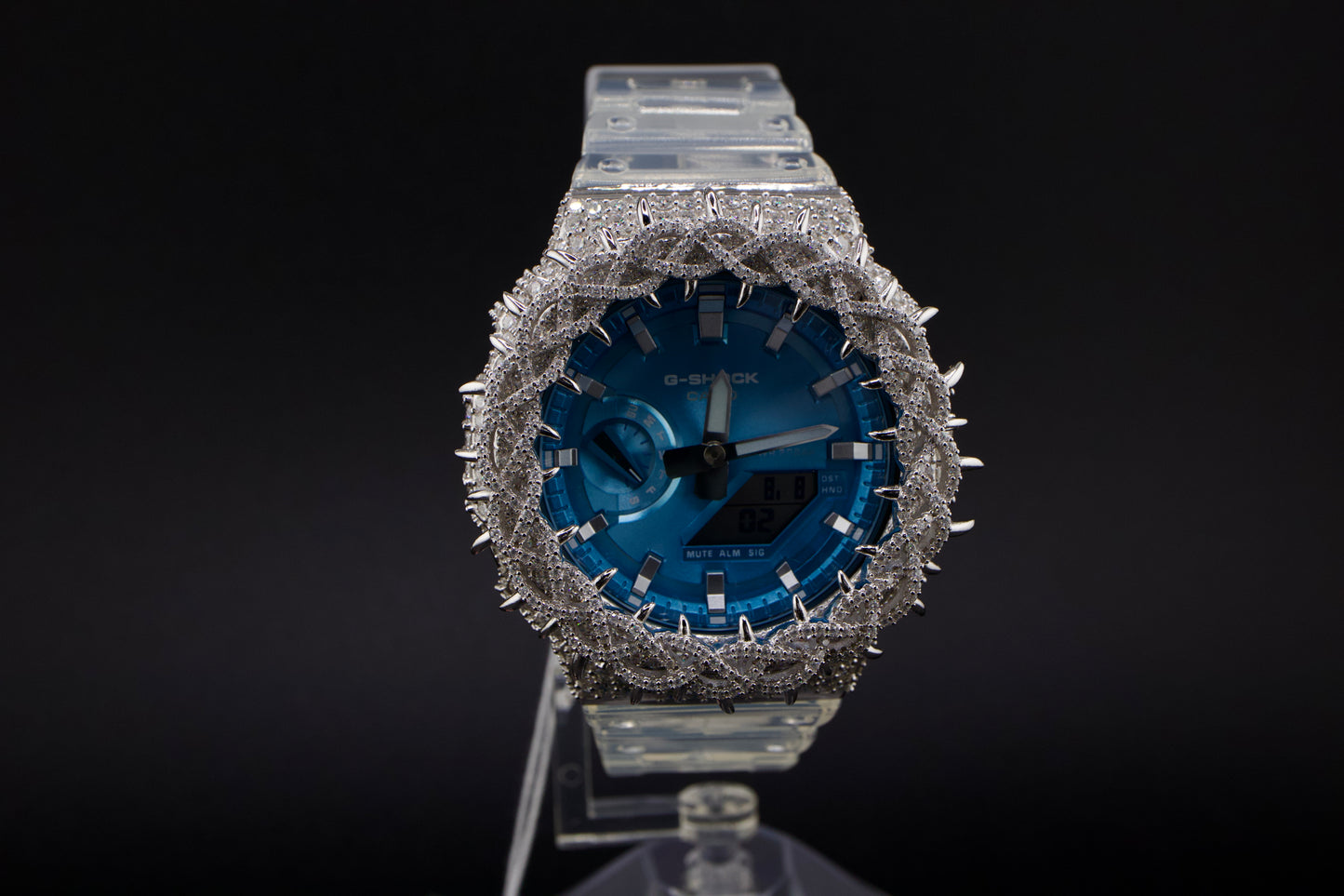 G-Shock Blue Ice Gold – Custom Iced-Out Luxury Watch