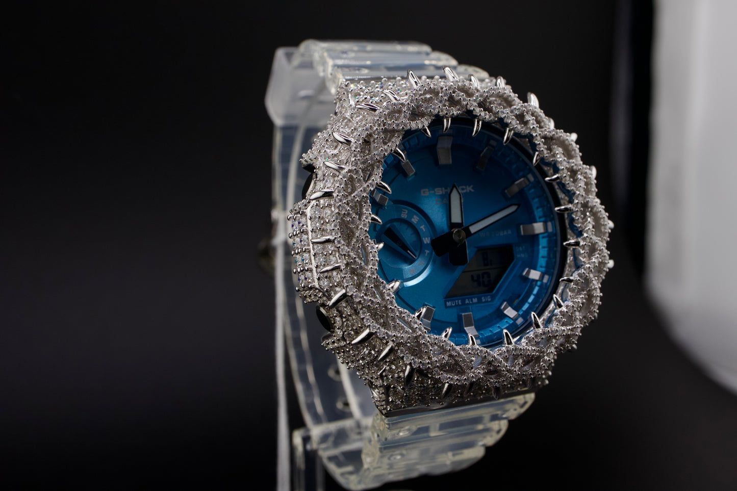 G-Shock Blue Ice Gold – Custom Iced-Out Luxury Watch