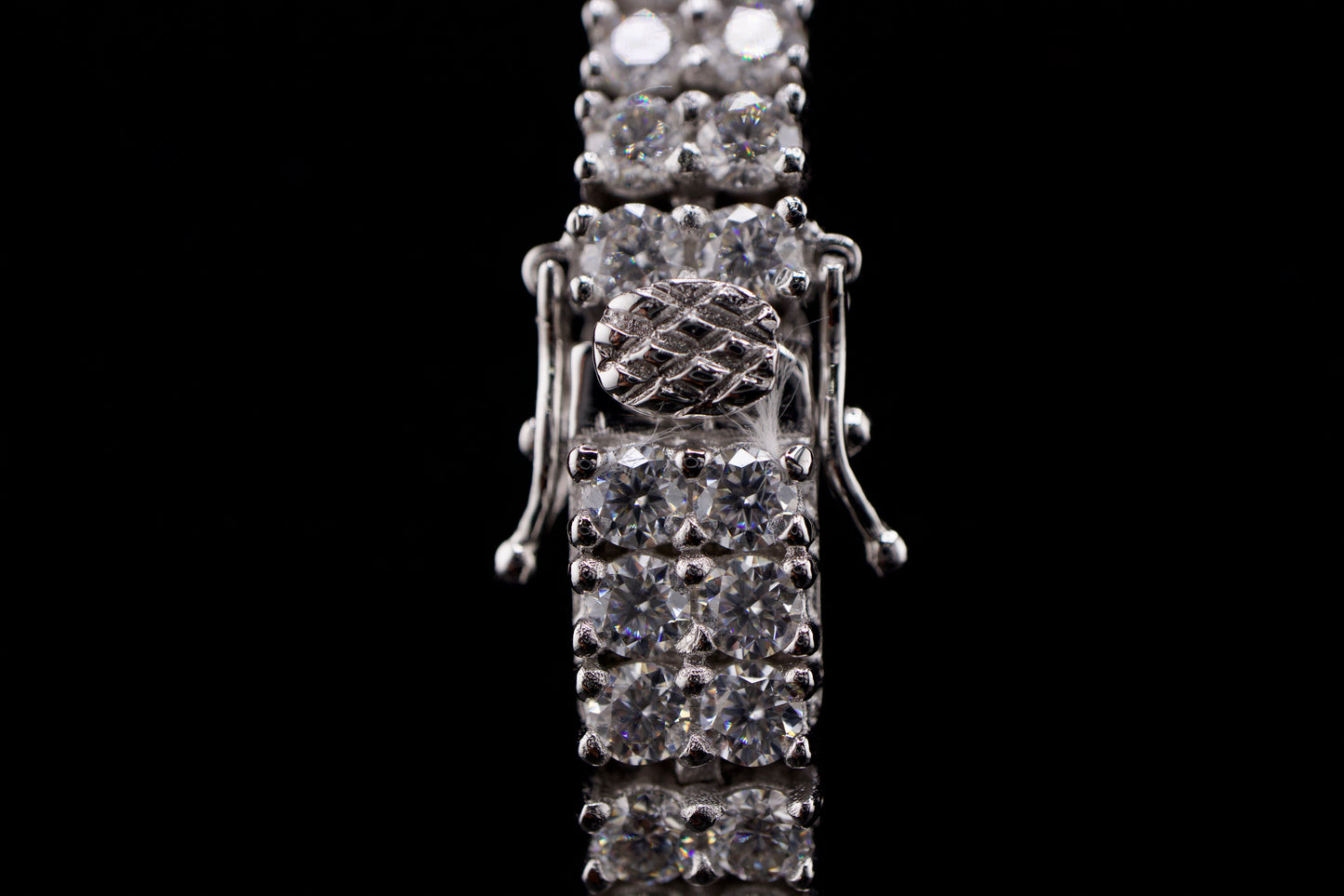 Double Row Moissanite Tennis Bracelet – 925 Sterling Silver
