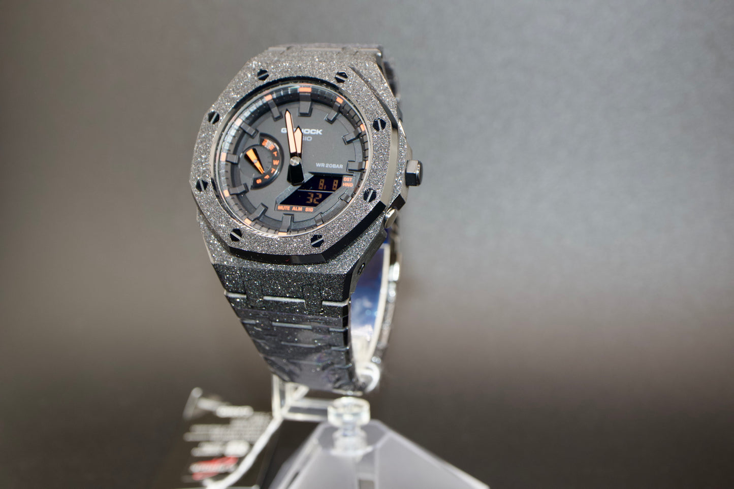 G-Shock Custom Black Stardust Edition – Luxury Octagonal Bezel & Band