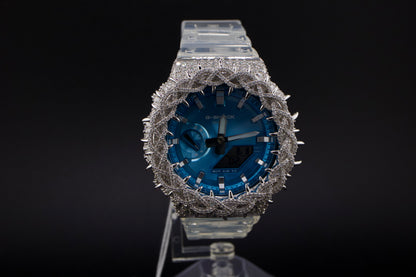 G-Shock Blue Ice Gold – Custom Iced-Out Luxury Watch