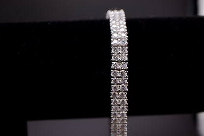 Double Row Moissanite Tennis Bracelet – 925 Sterling Silver