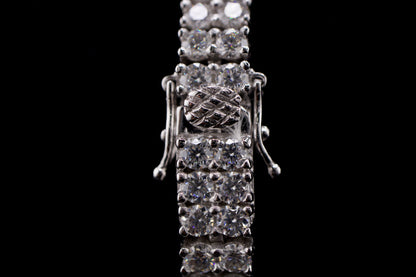 Double Row Moissanite Tennis Bracelet – 925 Sterling Silver