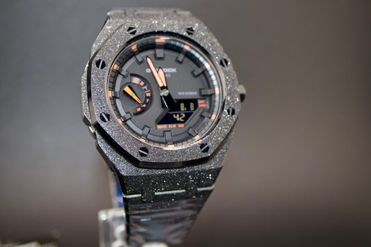 G-Shock Custom Black Stardust Edition – Luxury Octagonal Bezel & Band