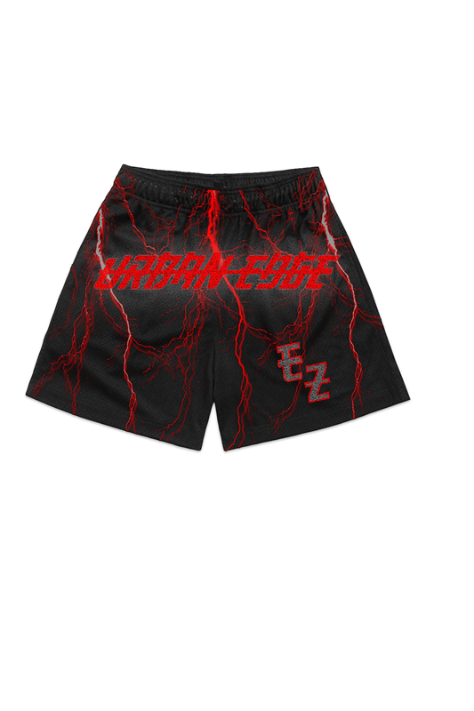 Red Lightning Mesh Shorts